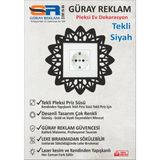 Güray Reklam Dantel Desenli Tekli Pleksi Priz Süsü - Dekoratif Çerçeve - Siyah