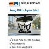 Güray Reklam Honda Civic Kanatlı Logo Isimli Özel Tasarım Araç Dikiz Aynası Süsü - 2 Renkli Pleksi Kabartma Lazer Kesim Araba Aksesuarı