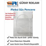 Güray Reklam Pleksi Pencere Süs - 6 cm 10 Adet Kemer Model Lazer Kesim Figür (Gold, Gümüş, Şeffaf Seçenekli)