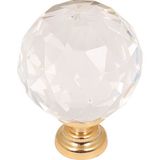 Gürçay Hırdavat Kristal Kulp 30 mm Şeffaf Altın 2'li