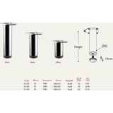 Gürçay Hırdavat Metal Mobilya Ayağı Krom Çap 42 mm - 15 cm 4'lü
