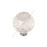 Gürçay Kristal Taşlı Kulp Küre 30Mm Şeffaf Krom (2 Adet)