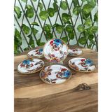 Gürcü Glass Çiçek Desen Beyaz 6 Adet Çay Tabağı 12,5 cm