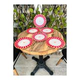 GÜRCÜGLASS Pembe Kelebek servis Tabağı
