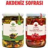 Guressa Akdeniz Sofrası Zeytinyağlı Domates Kurusu ve Zeytin Salatası 2'li Avantaj Paketi - 660 ml