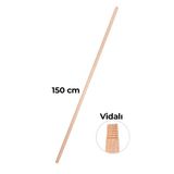 Gürgen Ağaç Vidalı Süpürge Sapı 150 cm | Ergonomik, Dayanıklı ve Çok Amaçlı Temizlik Sapı