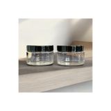 Guridda Home Design 2'li 250 Ml Şeffaf Plastik Kavanoz Yatay Siyah Kapaklı