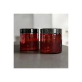 Guridda Home Design 2'li 500 CC AMBER SERT PLASTİK KAVANOZ - SİYAH KAPAKLI - PLASTİK AMBER KREM KAVANOZU