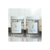Guridda Home Design 2'li Kulak Pamuğu ve Pamuk Kutusu 250 Ml Şeffaf Plastik Kavanoz Dikey