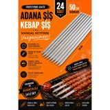GURKAN 24 ADET KEBAP ŞİŞİ 50 Cm Şiş Galvaniz Paslanmaz Şiş "24 ADETTİR"