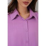 GurkStore Kadın Oversize Pamuklu Lila Gömlek