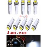 Gürler Oto Aksesuar T5 LED Ampül 5050 Beyaz Renk Gösterge Panel Kadran LED 2 Adet