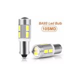 gürler oto kılıf ve aksesuar 2 Adet Ba9s Led Ampül Mini Duylu Tırnaklı Mercekli 10 Ledli Beyaz(BA15S-BÜYÜK DUYLU DEĞİLDİR)