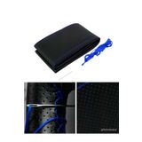 gürler oto kılıf ve aksesuar Ford Focus 2 Uyumlu Dikmeli Direksiyon Kılıfı Noktalı Dikişli Mavi İpli ( 38cm×10.5cm )