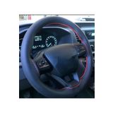gürler oto kılıf ve aksesuar Ford Transit 2008> Uyumlu Deri Dikmeli Direksiyon Kılıfı Soft Kırmızı Ipli (38×11CM)