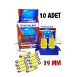 gürlerotoaksesuar Sofit Led Ampül 39mm 12v 10 Adet Plaka Led Tavan Led Beyaz Renk Iç Ortam Aydınlatma
