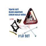 gürlerotoaksesuar Trafik Seti+bijon Anahtarı+1,5 Ton Cıcır Kollu Kriko 3lu Set GRLTKB001