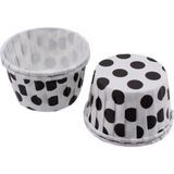Gurmender Cupcake Kalıbı Büyük Boy 62*40 mm - 50'li Puantiyeli Beyaz