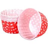 Gurmender Cupcake Kalıbı Büyük Boy 62X40 mm - 100'LÜ Puantiyeli Kırmızı