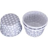 Gurmender Cupcake Kalıbı Küçük Boy 44*35 mm - 100 Adet Puantiyeli Gümüş