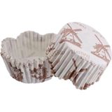 Gurmender Cupcake Kalıbı Pet Kapsül Dalgalı Ruzgar Türübünü Desenli Kek Kalıbı 65X38 mm - 100'LÜ 3.8 cm