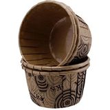Gurmender Depposıte Cupcake Kalıbı Büyük Boy 62*40MM Desenli - 50'li Kahve Renk Yuvark Desenli