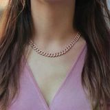 Gurmet Model Zirkon Taşlı Rose Altın Kaplama Gümüş Gerdanlık