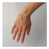 Gurmet Zincir Model Kilit Detaylı Gold Bileklik