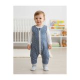 GÜRPAMUK HOME & BABY Elyafsız Ayaklı 1.0 Tog Pamuklu Çift Katlı Kumaş Kız-Erkek Çocuk Uyku Tulumu/DAMLA LACİVERT