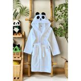 Gürpamuk Home Baby Kapşonlu Pamuklu Yumuşacık Kız-Erkek Çocuk Banyo Havlu Bornozu Beyaz/panda - 6 - 8 Yaş
