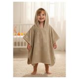GÜRPAMUK HOME & BABY OUTLET İHRACAT %100 pamuk Kız-Erkek Çocuk Deniz, Plaj, Havuz, Banyo Havlu Panço DESENLİ / BEJ
