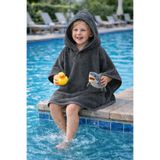 GÜRPAMUK HOME & BABY Outlet Ihracat %100 Pamuk Kız-Erkek Çocuk Deniz, Plaj, Havuz, Banyo Havlu Panço/KOYU GRİ