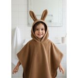 Gürpamuk Home Baby Outlet Ihracat Pamuklu Kapşonlu Kız-Erkek Çocuk Deniz, Plaj, Havuz, Banyo Havlu Panço Kulaklı - Kahve - 1 - 4 Yaş
