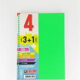 Gürpaş 4 Kareli + 2 Çizgili Ayraçlı Defter 180 Yaprak Kırmızı