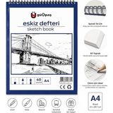 Gürpaş A4 Spiralli Eskiz Defteri 40 Yaprak Kurşun Kalem ve Karakalem İçin Standart Renk