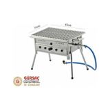 Gürsaç Tüplü Lav Taşlı 35x45cm Mangal Seti Gri