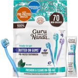 Guru Nanda Tek Kullanımlık Seyahat Diş Fırçası 1.0, Florür Serbest Diş Macunu, 70 ct