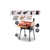 Guruss CG-075 KÖMÜRLÜ BBQ MANGAL KIRMIZI GURME SETİ -ET TERMOMETRELİ