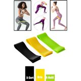 Gus Company 3'lü Set Direnç Bandı 60 cm (X-Hafif - Orta - X-Sert) Pilates Jimnastik Egzersiz Yoga Mini - Loop Band - Orta Direnç