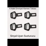 Gusion 4 Adet Araç Kemer Tokası Sinay - Uyarı Susturucu Açacak 2 Işlevsel Kullanım - Siyah