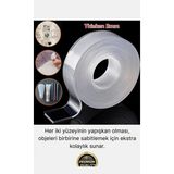 Gusion Çift Taraflı Nano Bant 2 Metre Çok Güçlü Her Yüzeye Yapışır Su Geçirmez Ağır Kiloları Taşır - Şeffaf
