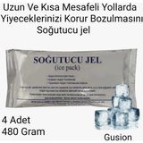 Gusion Soğuk Taşıma Jeli 4 Adet 480 Gram Buz Aküsü Görevini Görür Yiyeceklerin Bozulmasını Önler - Beyaz