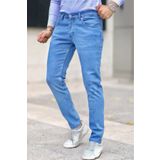Gussi Erkek Açık Mavi Slim Fit Likralı Esnek Jeans Kot Pantolon