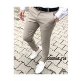 Gussi Erkek Bej Renk Kaliteli Esnek Likralı Slim Fit Keten Pantolon