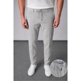 Gussi Erkek Gri çizgili Rahat Kesim Beli Lastikli Bağcıklı Jogger Kumaş Pantolon