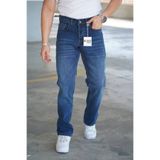 Gussi Erkek Koyu Mavi Regular Boru Paça Esnek Likralı Denim Jeans Kot Pantolon