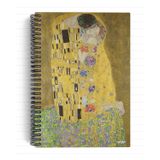 Gustav Klimt/The Kiss, 1907-08 | Spiralli Defter 28 | A5 | Çizgili | 100 Sayfa | Okul (Düz)