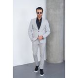 Gustman Moda Açık Gri Slim Fit Erkek Takım Elbise - 50