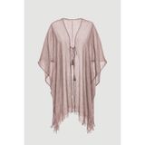 Gusto Bağcıklı Uzun Kimono - Bej