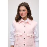 Gusto Cepli Denim Yelek - Pembe